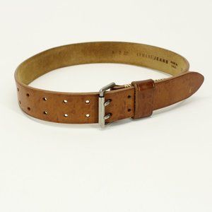 Vintage Armani Tan Leather Wide Belt